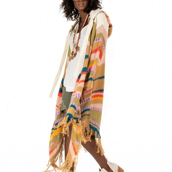 Free People Beach Party Fringe Cardigan Sweater - Picture 3 of 6